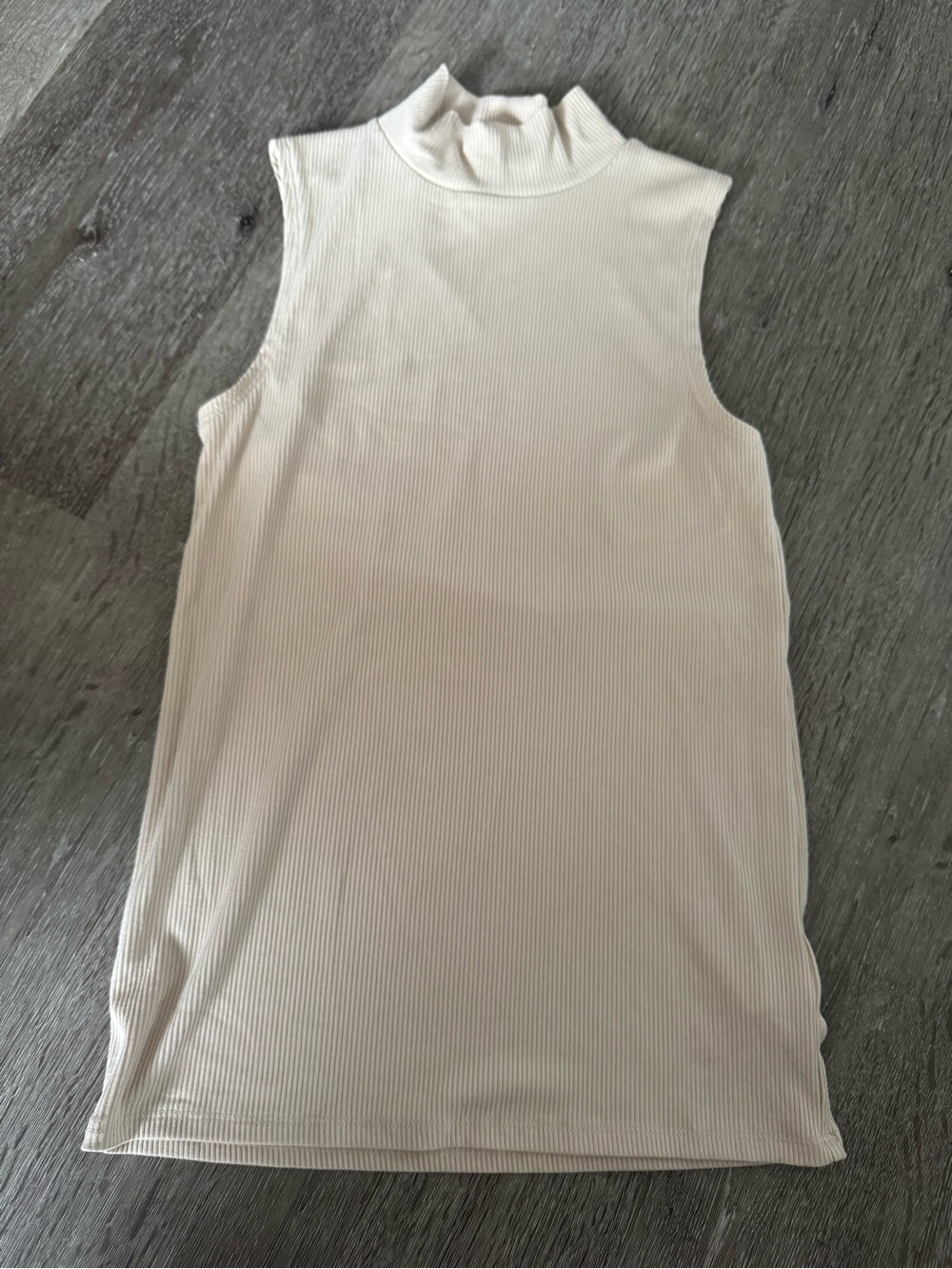 No Boundaries Mock Neck Tank Top Women S Cream Excellent Sleeveless Stretch